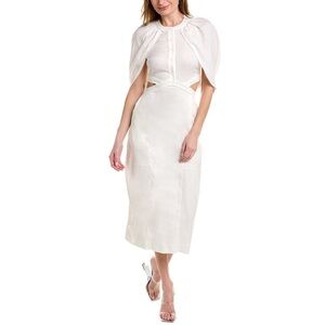 Jonathan Simkhai Inara Linen Midi Dress in White s8